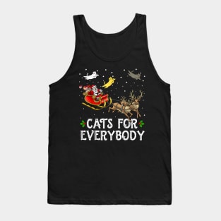 Cats For Everybody Christmas Cat Funny Xmas Tank Top